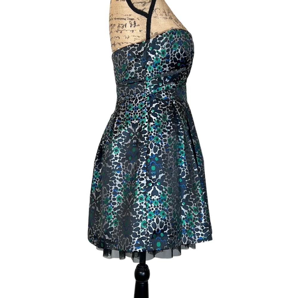 BCBGMaxAzria Strapless Cocktail Mini Dress Women's 6 Tide Combo - Picture 4 of 14